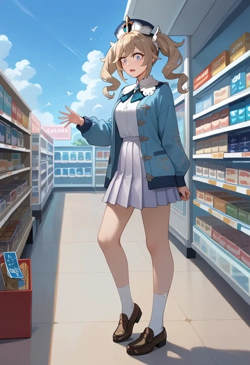 genshin impact,barbara_(genshin_impact),spring,student uniform,cardigan  - AI generated anime art