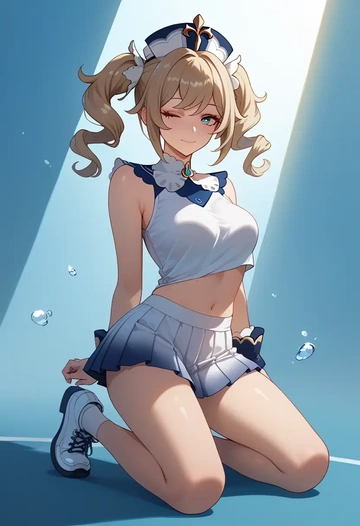 genshin impact,barbara_(genshin_impact),tennis skirt  - AI generated anime art