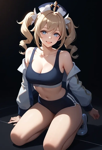 genshin impact,barbara_(genshin_impact),athletic,track suit  - AI generated anime art