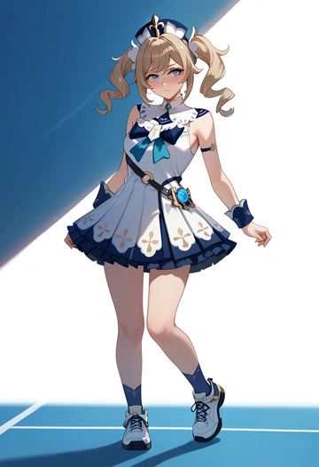 genshin impact,barbara_(genshin_impact),tennis skirt  - AI generated anime art