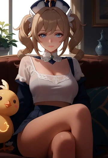 genshin impact,barbara_(genshin_impact),crop top  - AI generated anime art