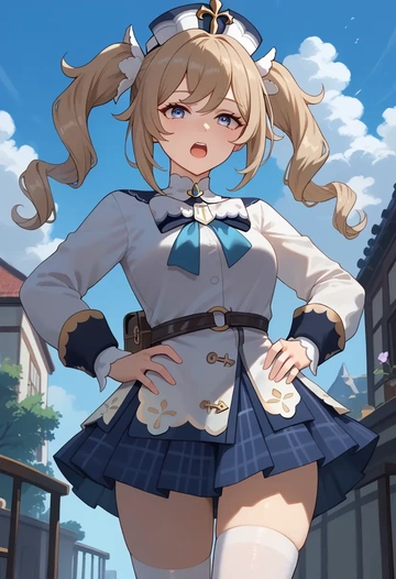 genshin impact,barbara_(genshin_impact),spring,student uniform,blazer  - AI generated anime art