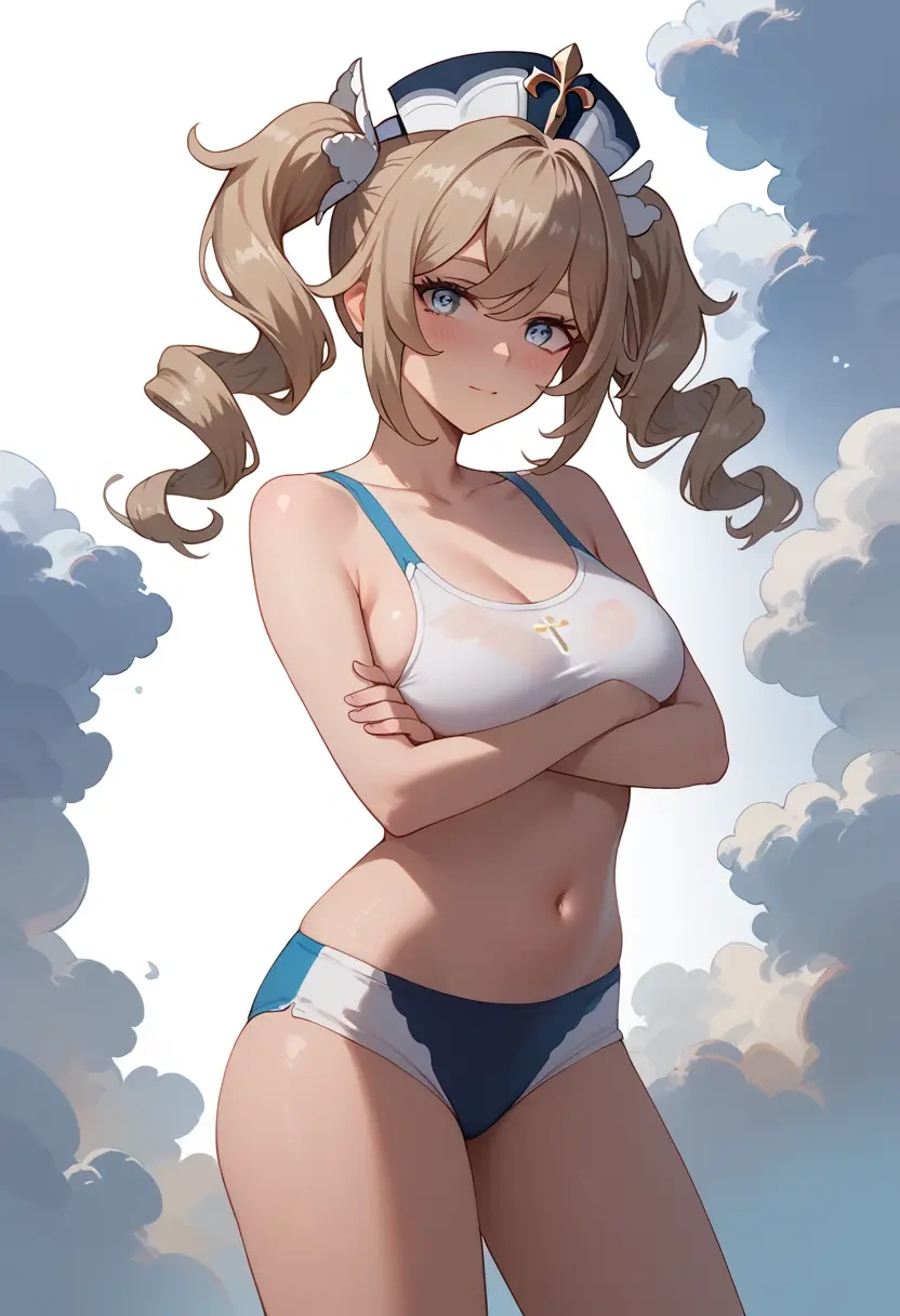 genshin impact,barbara_(genshin_impact),tankini top,board shorts  - 