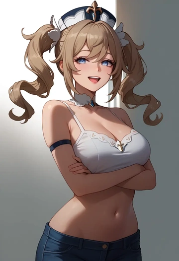 genshin impact,barbara_(genshin_impact),crop top  - AI generated anime art