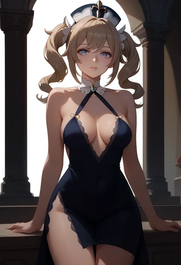 genshin impact,barbara_(genshin_impact),nightdress  - AI generated anime art