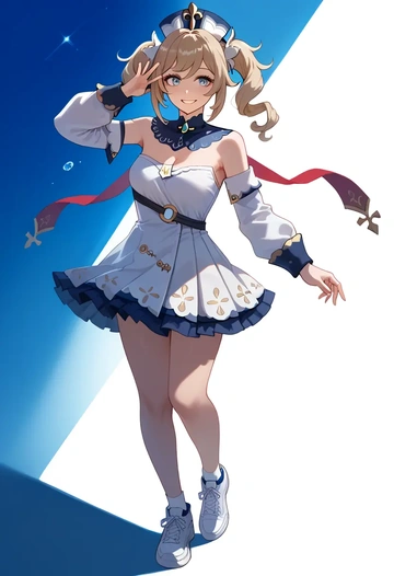 genshin impact,barbara_(genshin_impact),tennis skirt  - AI generated anime art