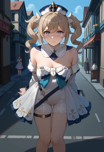 genshin impact,barbara_(genshin_impact),silk slip dress  - AI generated anime art