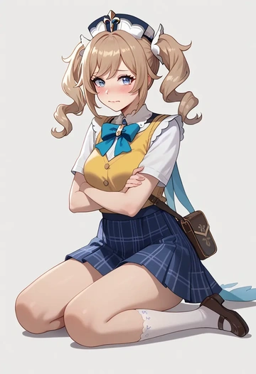 genshin impact,barbara_(genshin_impact),spring,student uniform,vest  - AI generated anime art