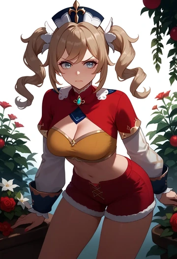 genshin impact,barbara_(genshin_impact),red velvet shorts  - AI generated anime art