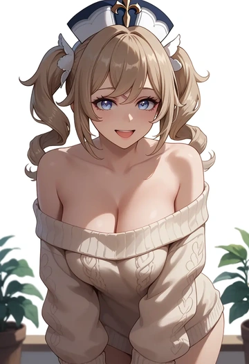 genshin impact,barbara_(genshin_impact),sweater  - AI generated anime art