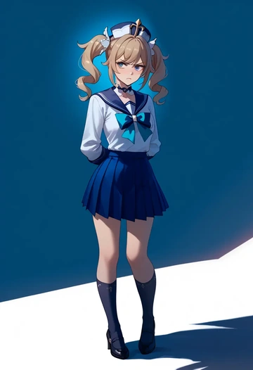 genshin impact,barbara_(genshin_impact),sailor, uniform  - AI generated anime art