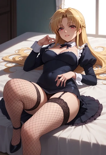 lyrical_nanoha,bardiche,secretary,stockings,sexy, panties  - AI generated anime art