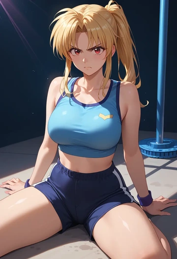 lyrical_nanoha,bardiche,athletic,shorts,sexy  - AI generated anime art