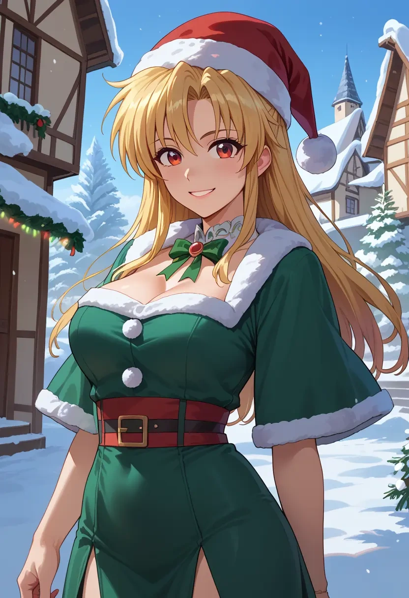 lyrical_nanoha,bardiche,Christmas,dress  - 