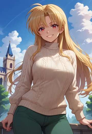 lyrical_nanoha,bardiche,sweater  - AI generated anime art