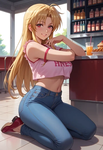 lyrical_nanoha,bardiche,crop top  - AI generated anime art