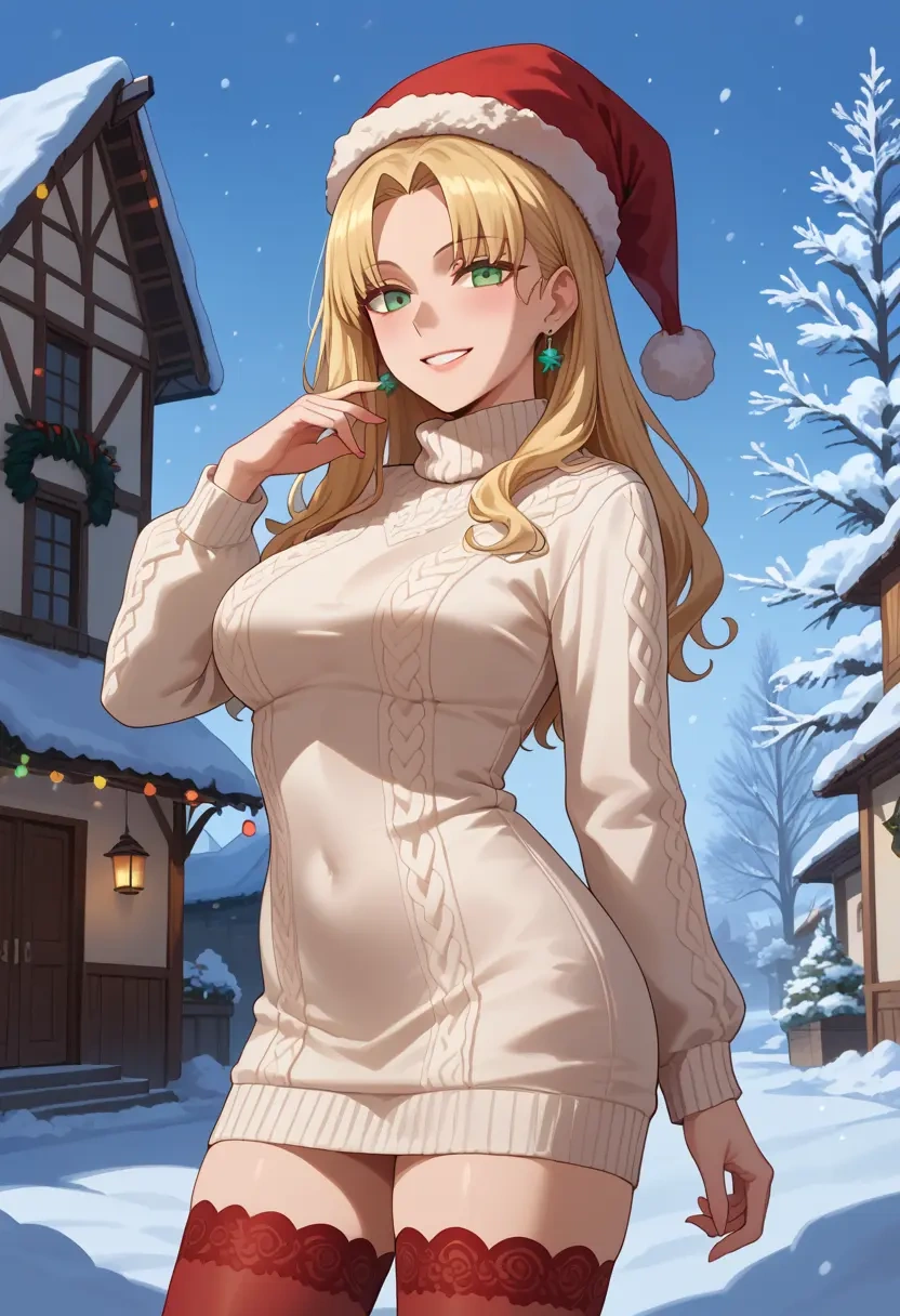 fate_(series),barghest_(fate),Christmas,sweater dress,stockings  - 