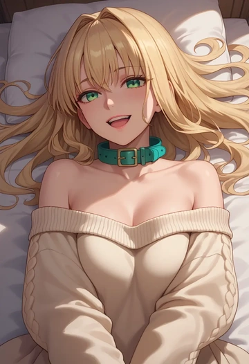 fate_(series),barghest_(fate),sweater,off-shoulder,collar  - AI generated anime art