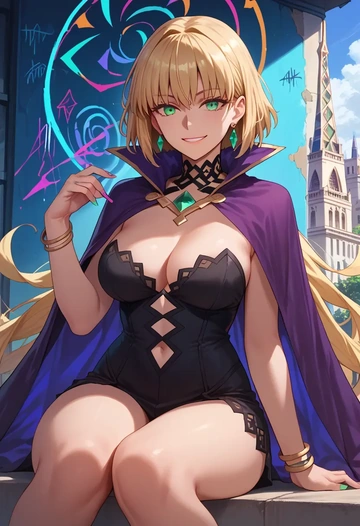 fate_(series),barghest_(fate),neon graffiti top,dolphin shorts  - AI generated anime art