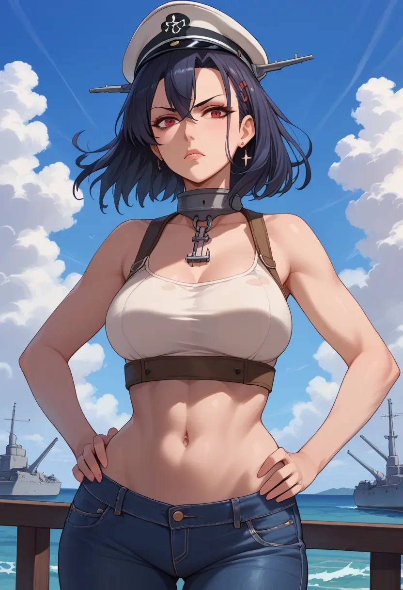 kantai_collection,battleship_princess,crop top  - 