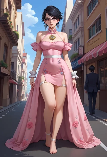 bayonetta_(series),bayonetta,silk slip dress  - AI generated anime art