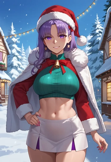 fate_(series),bb_(fate),Christmas,dress  - AI generated anime art