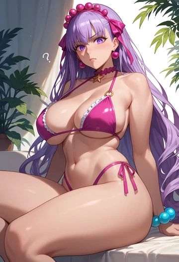 fate_(series),bb_(swimsuit_mooncancer)_(fate),bikini  - AI generated anime art