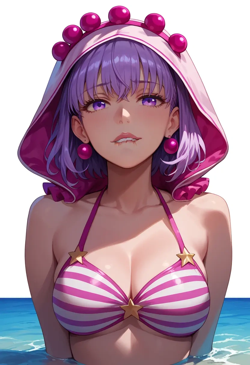 fate_(series),bb_(swimsuit_mooncancer)_(fate),crop windbreaker,shorts  - 