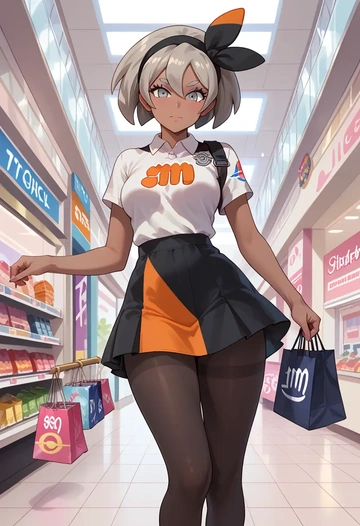 pokemon,bea_(pokemon),shorts, pantyhose  - AI generated anime art