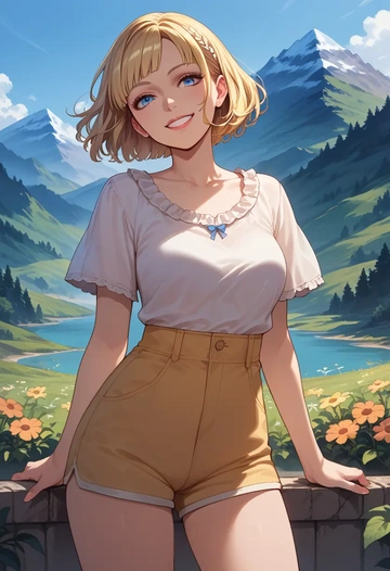 umineko_no_naku_koro_ni,beatrice_(umineko),jogger shorts,oversized tank  - AI generated anime art