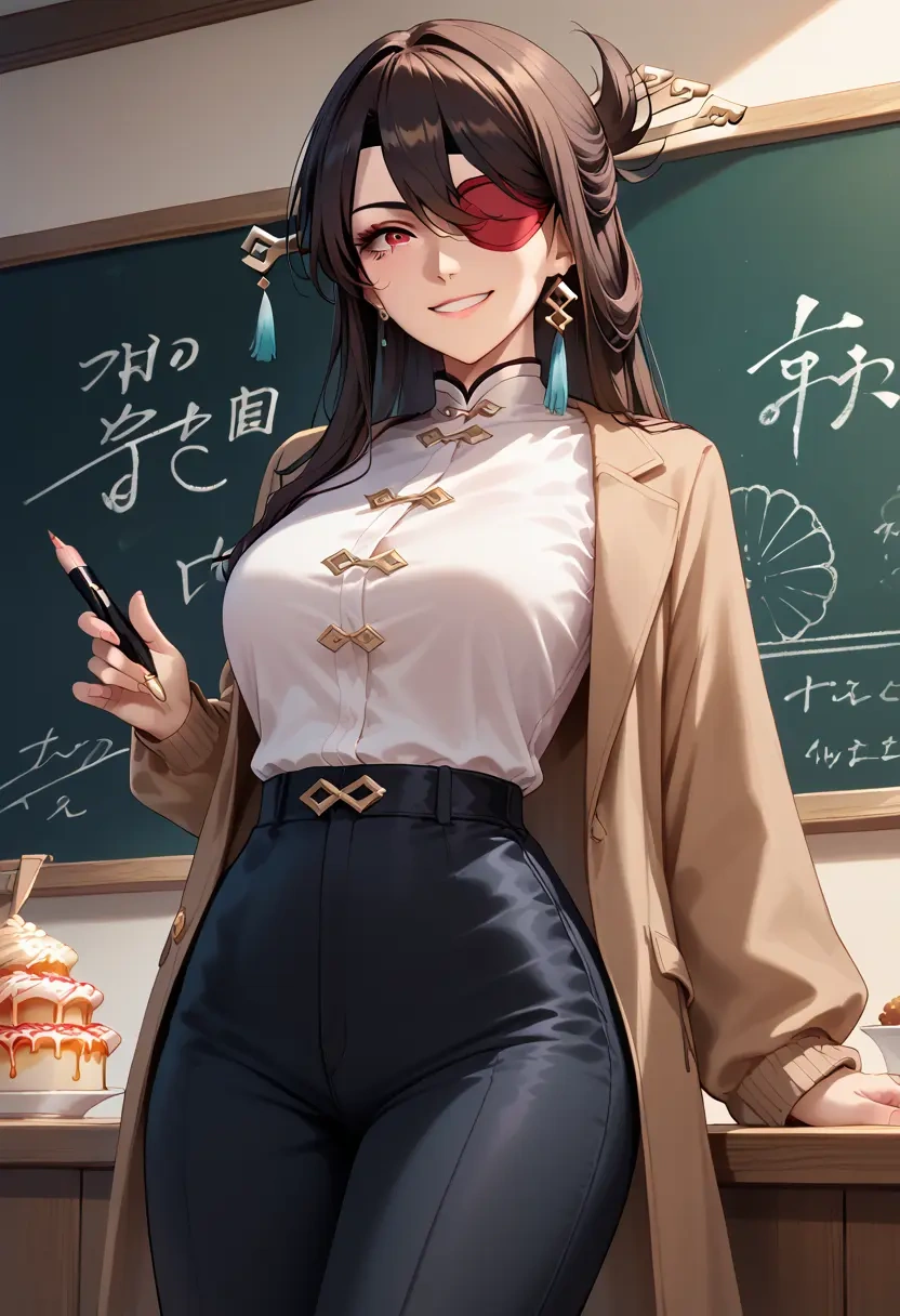 genshin impact,beidou_(genshin_impact),teacher, sweater  - 