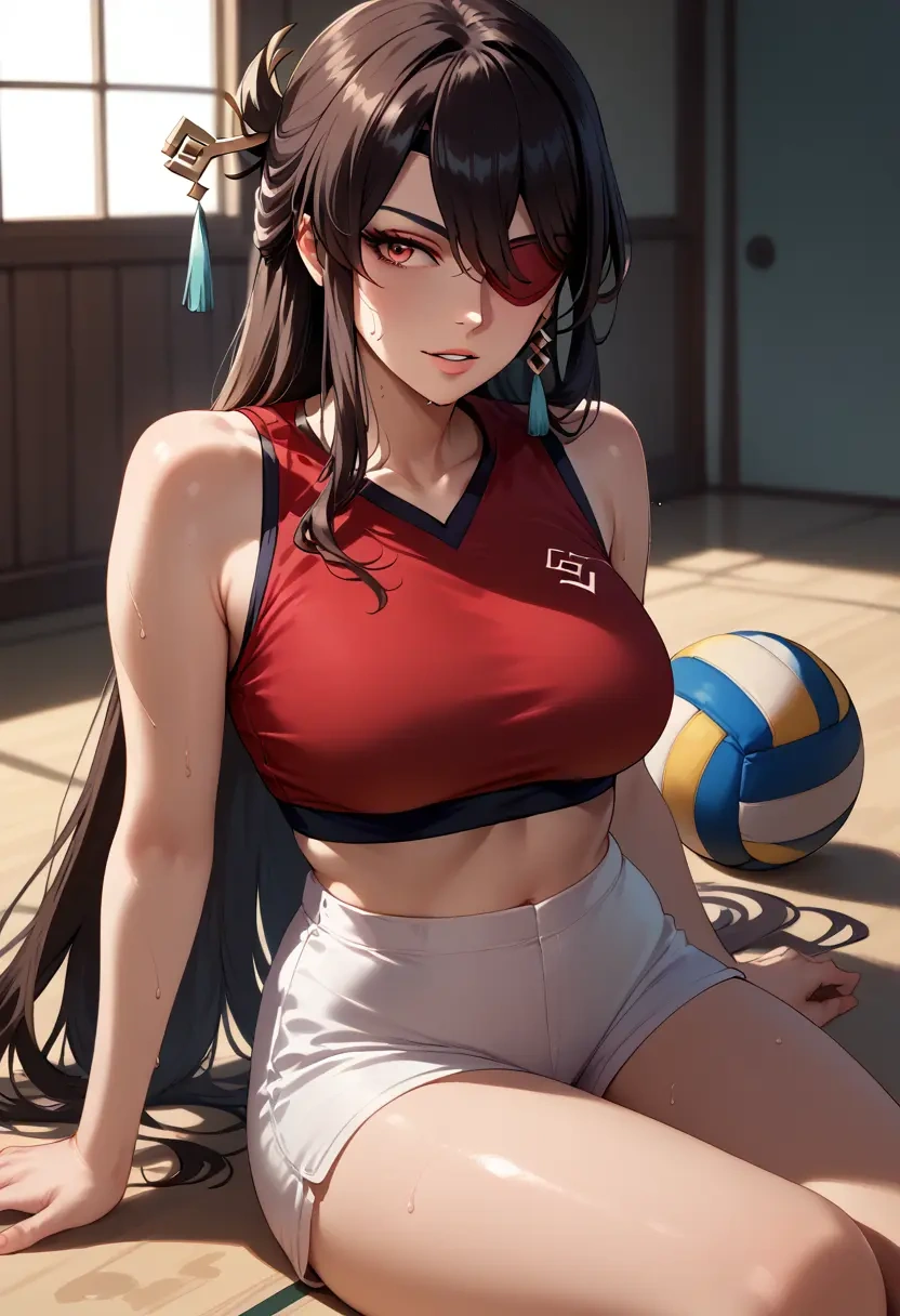 genshin impact,beidou_(genshin_impact),volleyball uniform  - 