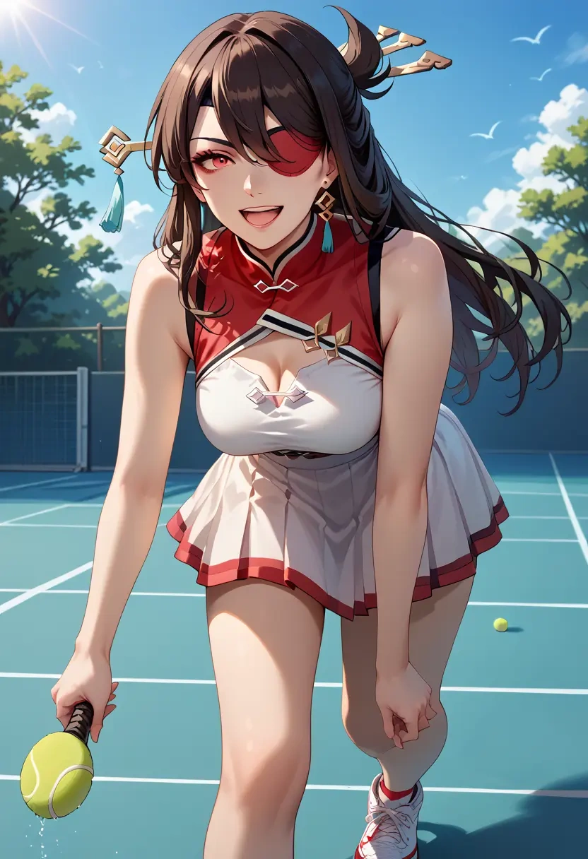 genshin impact,beidou_(genshin_impact),tennis skirt  - 