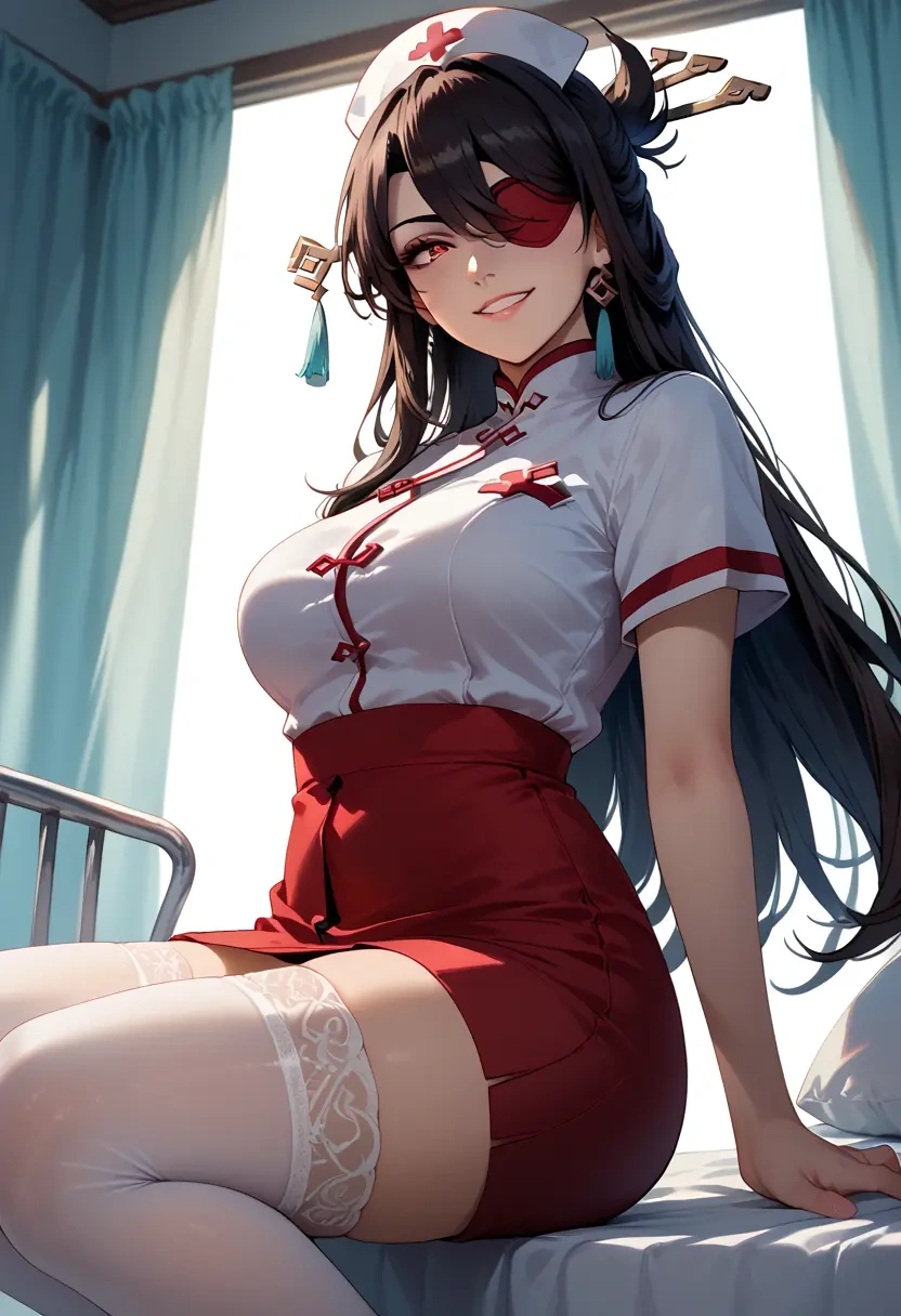 genshin impact,beidou,nurse,stockings,sexy,panties  - 