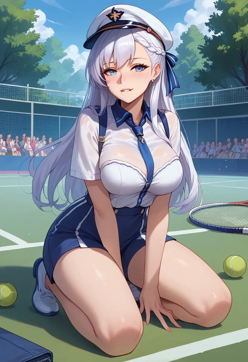 azur_lane,belfast_(azur_lane),tennis polo,skort  - 