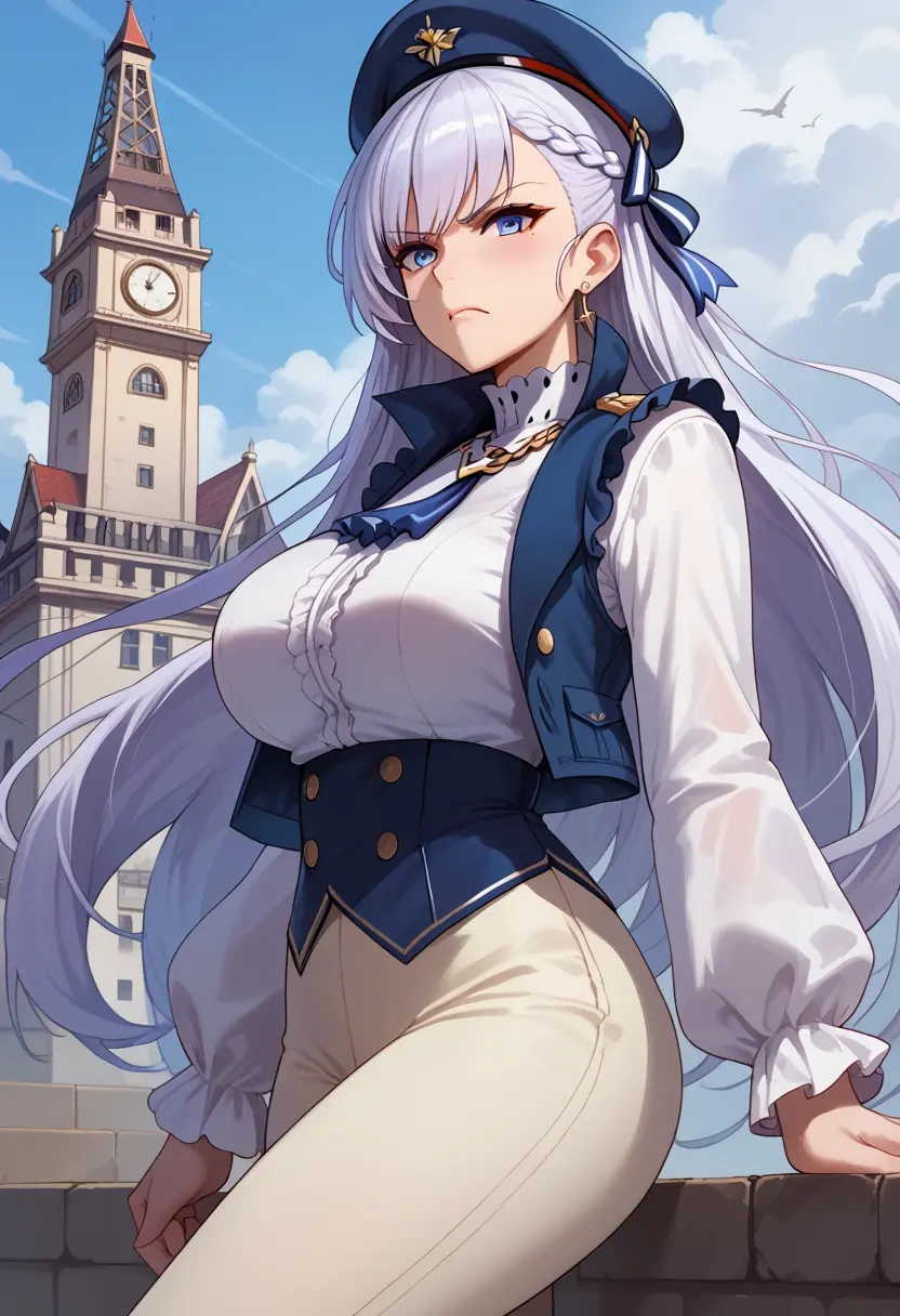 azur_lane,belfast_(azur_lane),vest,quilted,jogger pants  - 