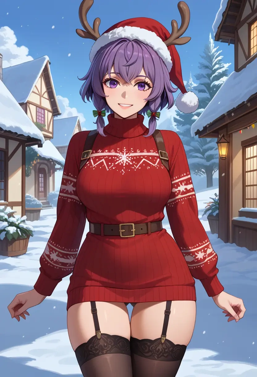 fire_emblem,bernadetta_von_varley,sweater,stockings,Thigh garters  - 