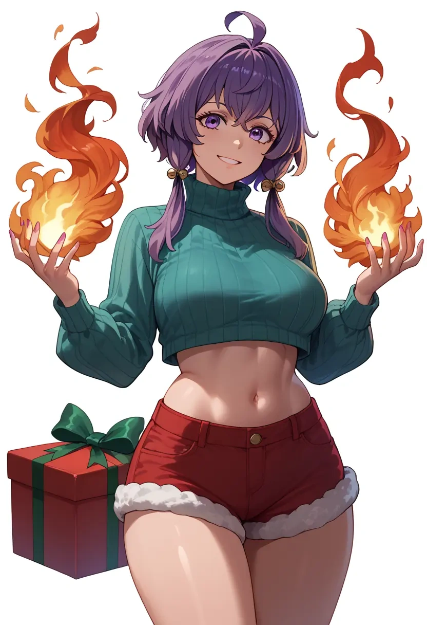 fire_emblem,bernadetta_von_varley,Christmas,red velvet shorts,turtleneck sweater  - 