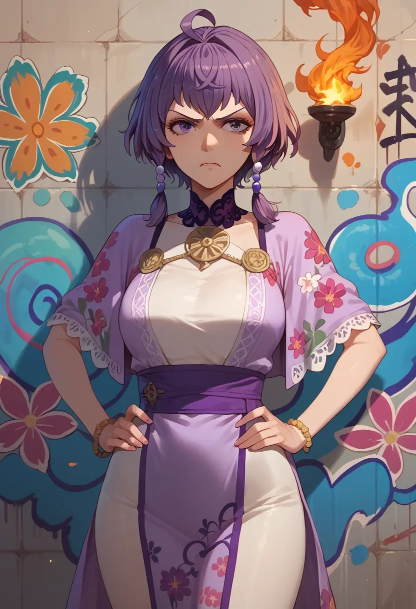 fire_emblem,bernadetta_von_varley,floral graffiti blouse,dolphin shorts  - 