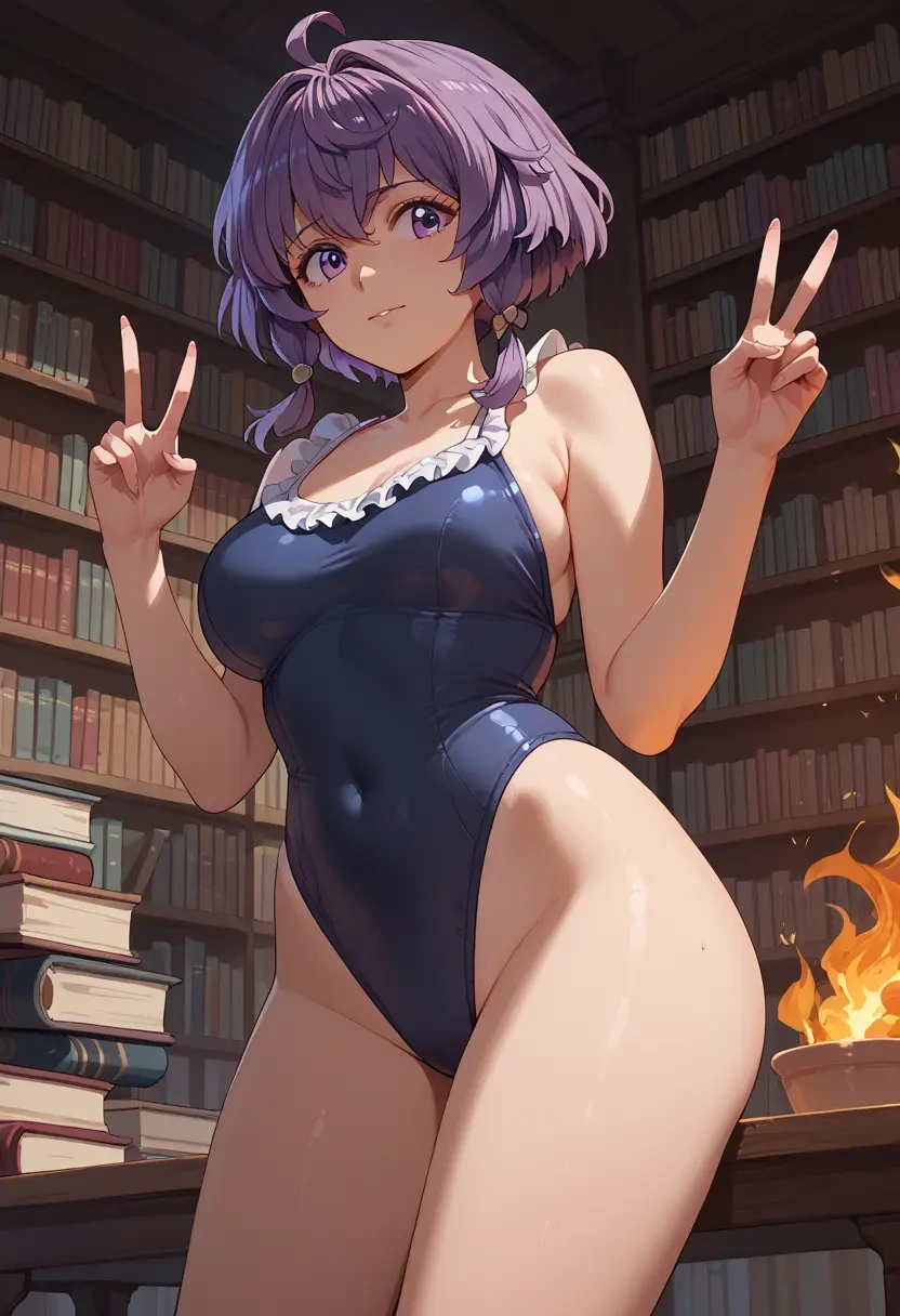 fire_emblem,bernadetta_von_varley,retro style swimsuit,frilled neckline,bow detail  - 