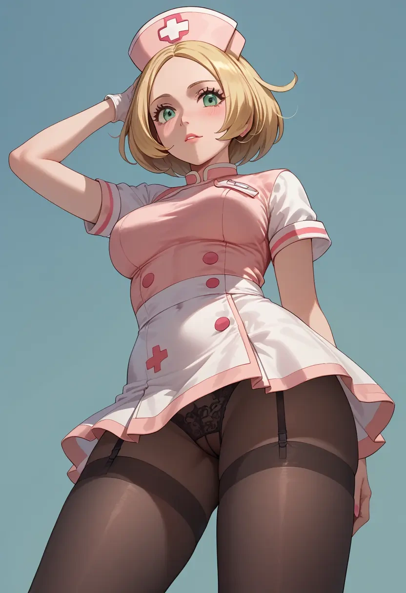 pokemon,bianca_(pokemon),nurse pantyhose,mini skirt, sexy  - 