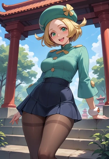 pokemon,bianca_(pokemon),shorts, pantyhose  - AI generated anime art