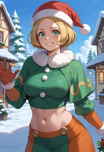 pokemon,bianca_(pokemon),Christmas,dress  - AI generated anime art