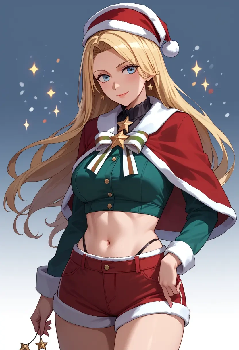 kantai_collection,bismarck_(kancolle),Christmas,red velvet shorts  - 