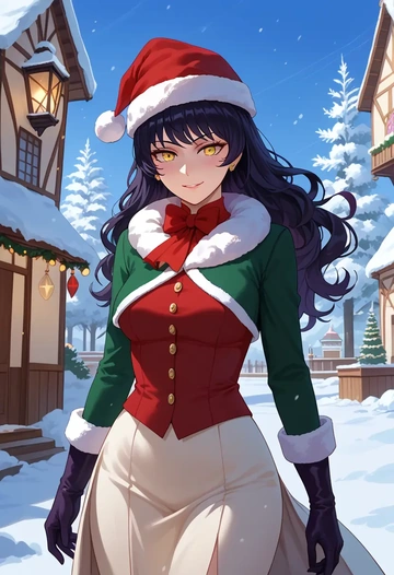 rwby,blake_belladonna,Christmas,dress  - AI generated anime art