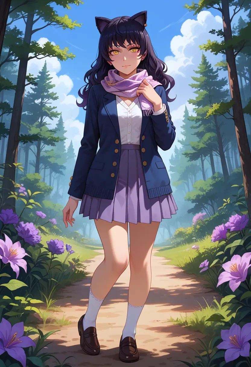 rwby,blake_belladonna,spring,student uniform,cardigan  - 