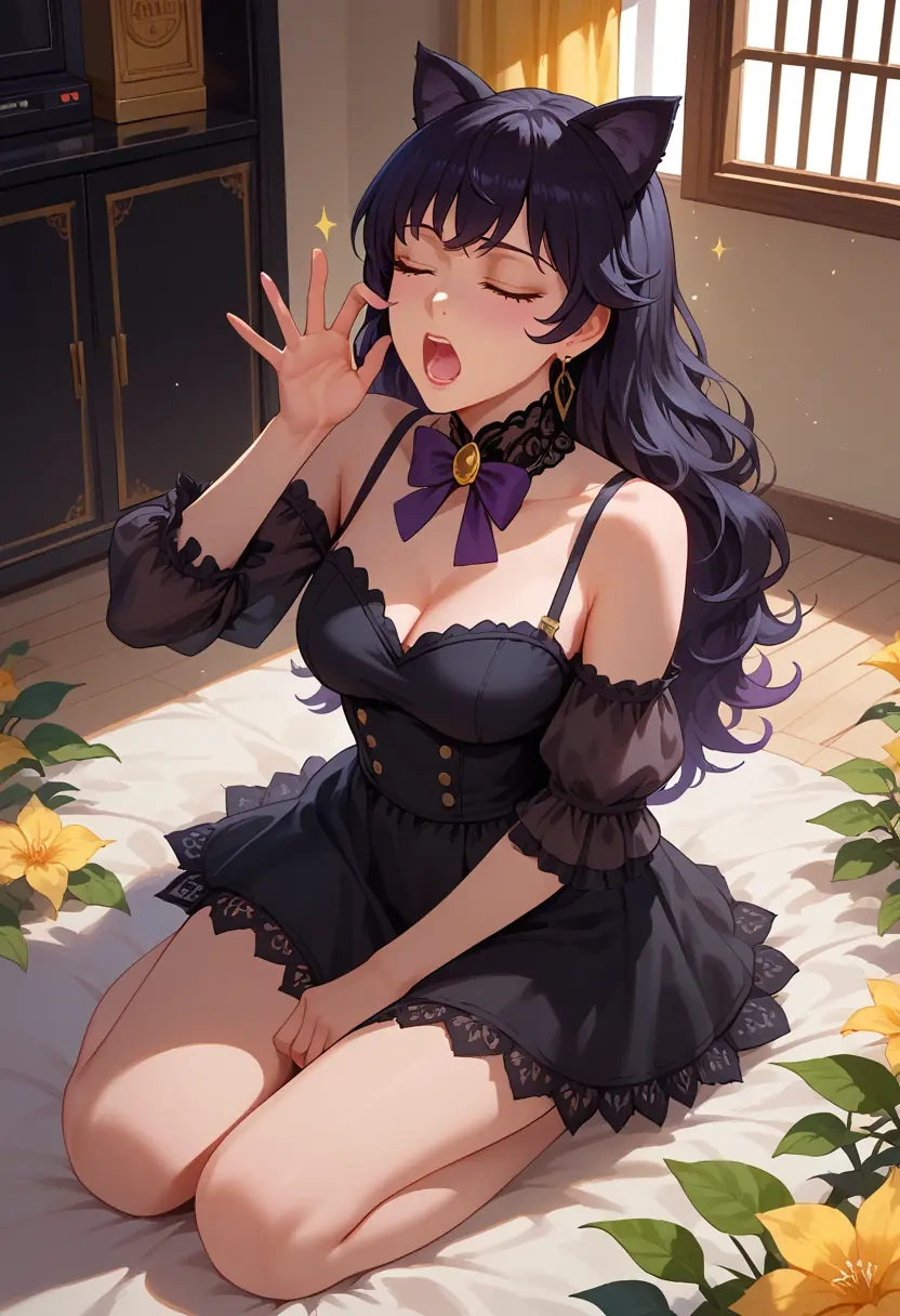 rwby,blake_belladonna,dark fairy blouse,layered tulle skirt,glitter stockings  - 