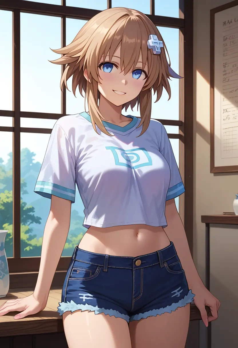 neptune_(series),blanc_(neptunia),denim shorts  - 