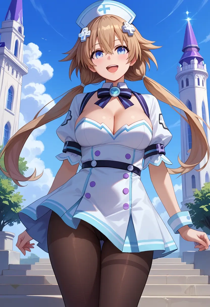 neptune_(series),blanc_(neptunia),nurse, pantyhose,mini skirt  - 