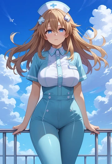 neptune_(series),blanc_(neptunia),nurse  - AI generated anime art